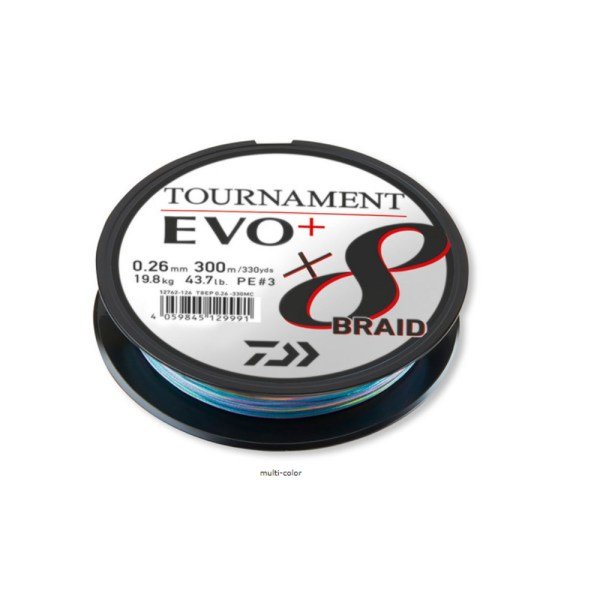 Daiwa Tournament Evo+ x8 Multi Color 300 Mt. 0.20mm 18 kg. İp Misina