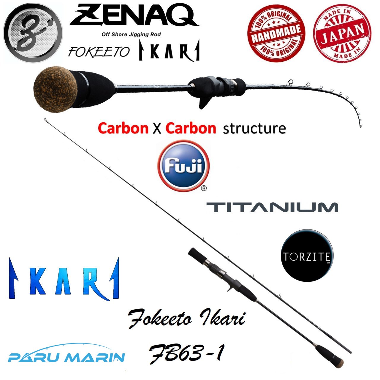 Zenaq Fokeeto FB63-1 İkari 190 cm. 120 gr. Slow Jigging Kamışı