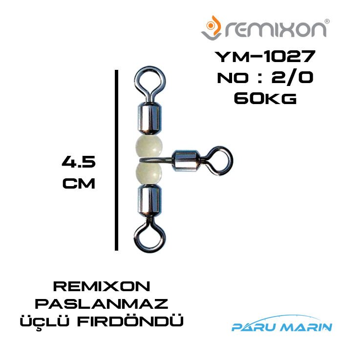 Remixon YM-1027 Bilyalı Üçlü Fırdöndü No:2/0 60Kg.