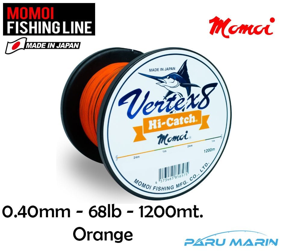 Momoi Vertex 8x  0.40mm 68LB 1200mt. Turuncu İp Misina