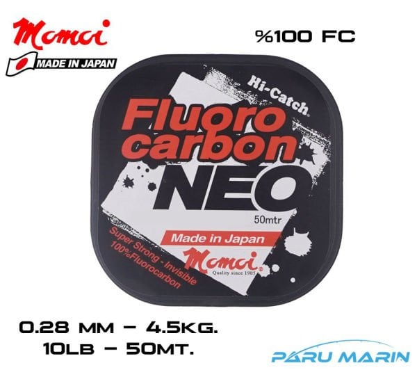 Momoi Hi-Catch NEO %100 FC Shock Leader 0.28mm-4.5kg. 50mt.