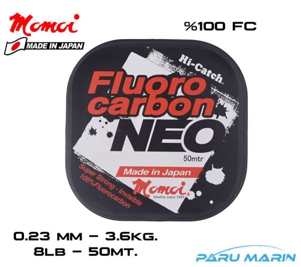 Momoi Hi-Catch NEO %100 FC Shock Leader 0.23mm-3.6kg. 50mt.