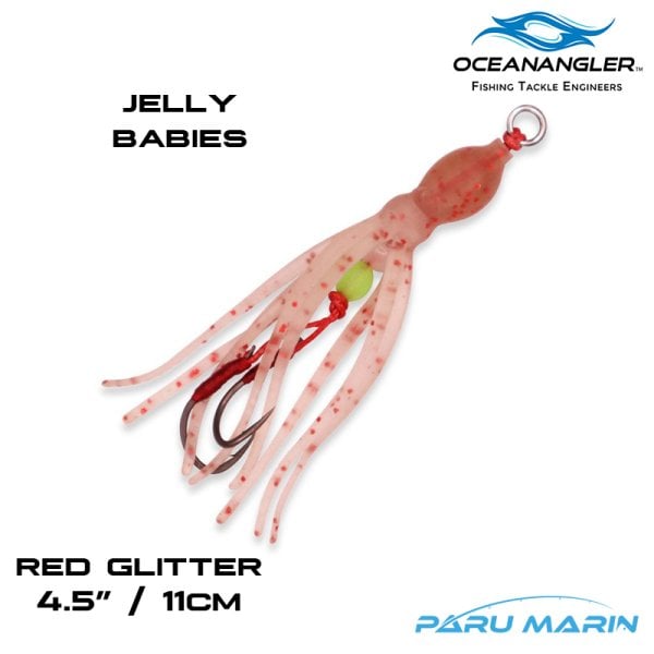 Ocean Angler Jelly Babies Yedek Etek 11cm Red Glitter 2 adet