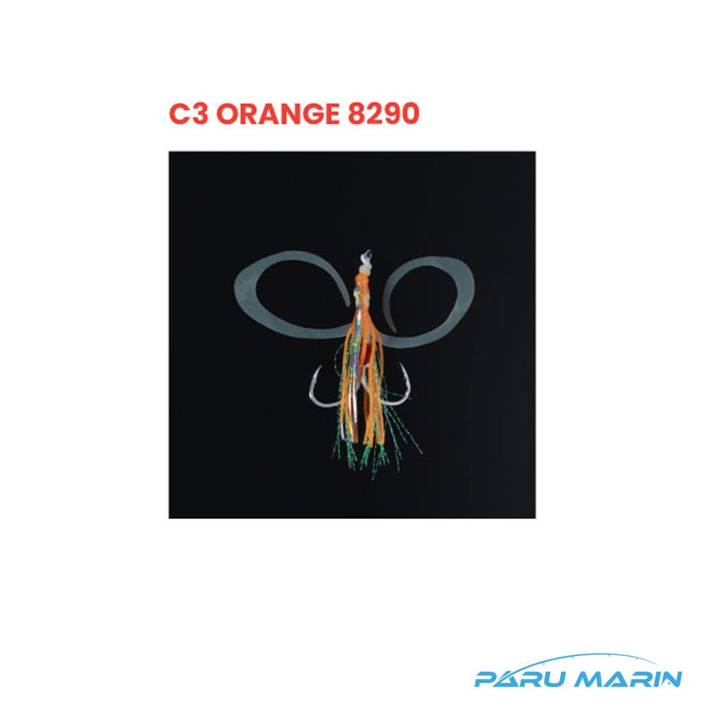 Seabor Squid Hook Skirt Hazır Asist Takım Orange 2/0 -  2 adet