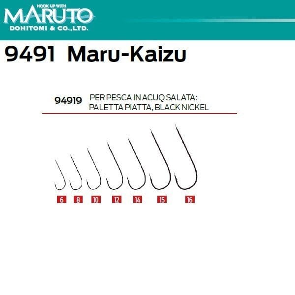 Maruto 9491 Siyah Düz Siyah Nikel Olta İğnesi