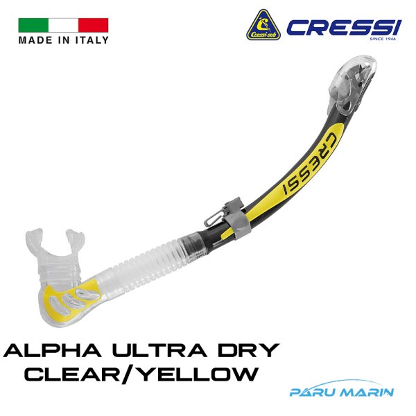 Cressi Alpha Ultra Dry Şnorkel Black / Yellow