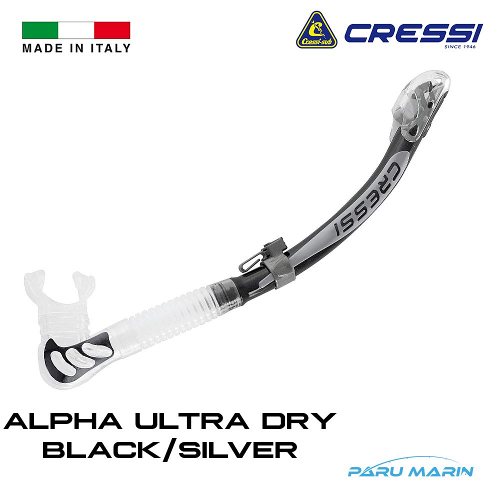 Cressi Alpha Ultra Dry Şnorkel Black / Silver