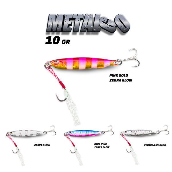 Fujin Metal GO 10 gr. Pink Gold Zebra Glow Jig Yem