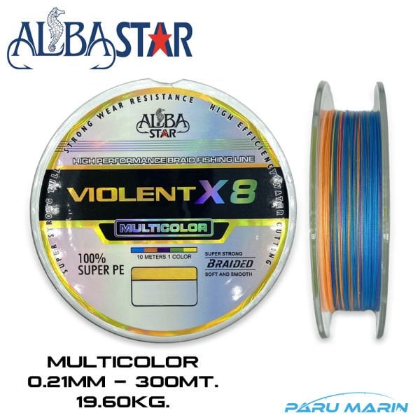 Albastar Violent 8x Multicolor 300 Mt. 0.21mm İp Misina