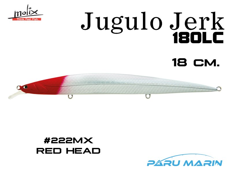 Molix Jugulo Jerk 180LC 18 cm. Sahte Balık, #222 MX Red Head