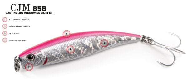 Molix Casting Jig Minnow 85  - 8.5 cm. Sahte Balık, #SW27 Crazy Pink