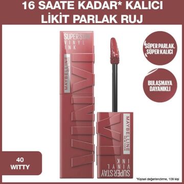 MAYBELLINE SUPERSTAY VINLY INK LİKİT RUJ 40 Wıtty