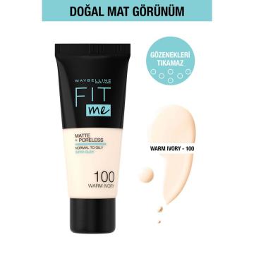 MAYBELLINE FONDOTEN FIT ME MATTE 100 Warm Ivory