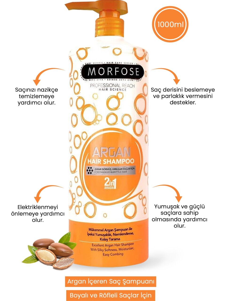 MORFOSE ŞAMPUAN 1000ml TURUNCU SERİ ARGAN