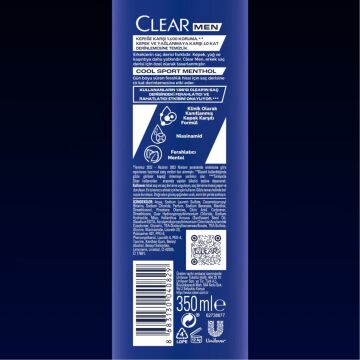CLEAR MEN ŞAMPUAN 350ml Cool Sport Menthol