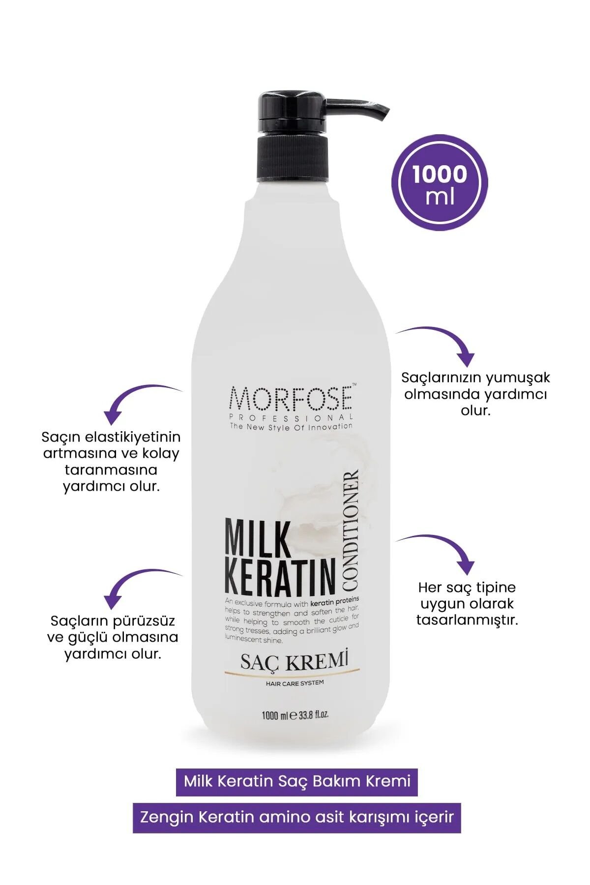 MORFOSE MILK KERATİN COND. SAÇ KREMİ 1000ML