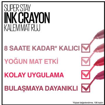 MAYBELLINE SUPERSTAY INK CRAYON RUJ 100 REACH HIGH