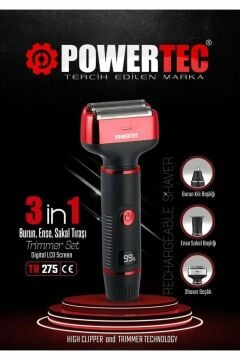POWERTEC TR-275 3 IN 1 BURUN ENSE SAKAL MAKİNESİ