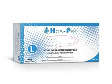 HAS-PET BEYAZ VİNİL ELDİVEN LARGE PUDRASIZ
