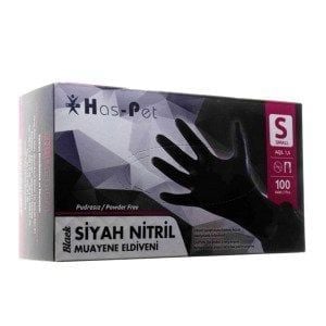 HAS-PET SİYAH NİTRİL ELDİVEN SMALL PUDRASIZ