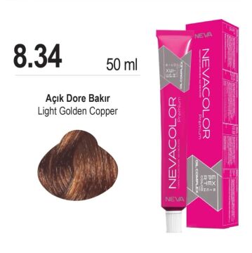 NEVACOLOR SAÇ BOYASI 8.34 AÇIK DORE BAKIR