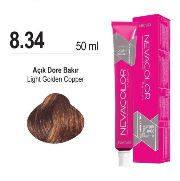 NEVACOLOR SAÇ BOYASI 8.34 AÇIK DORE BAKIR