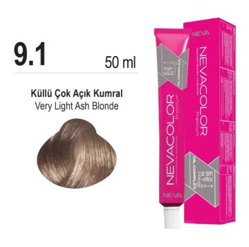 NEVACOLOR SAÇ BOYASI 9.1 KÜLLÜ ÇOK AÇIK KUMRAL