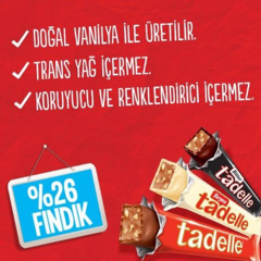 Tadelle Glutensiz Fındık Dolgulu Sütlü Çikolata 30 gr*20 Adet