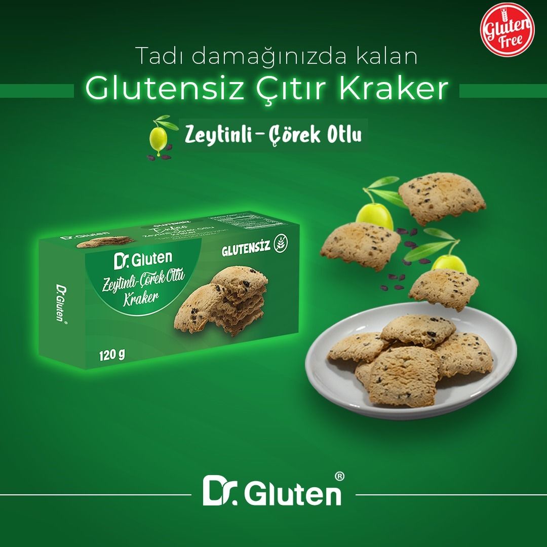 Dr. Gluten Zeytinli-Çörek Otlu Kraker 120 gr