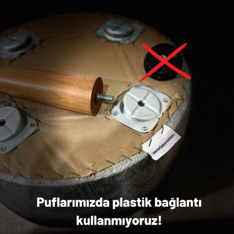 Asedia Miskin Ceviz Gri Puf Ayak Ucu Puf Makyaj Koltuğu Puf Bench Ayak Dayama Ahşap Ayak Puf