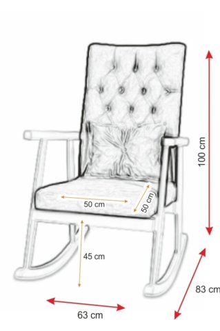 Asedia Trend Ceviz Pembe Süet Kumaş Modern Ahşap Sallanan Sandalye
