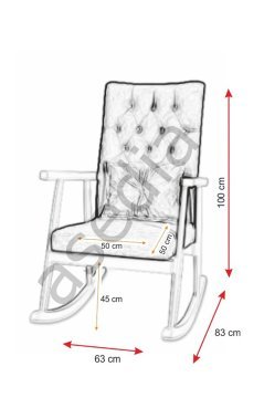 Asedia Trend Ceviz Keten Ekose1701 Kumaş Modern Ahşap Sallanan Sandalye