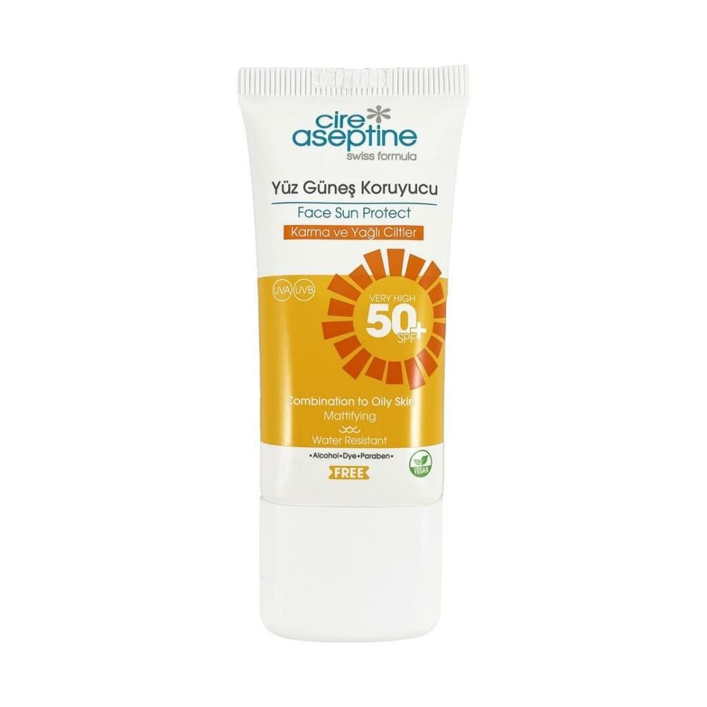 Cire Aseptine Spf 50+Karma ve Yağlı Ciltler İçin Yüz Güneş Koruyucu 50 ml