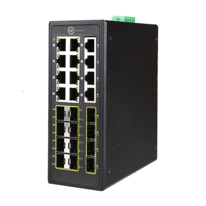 XPS-I7120-24 - 12 port 10/100/1000T + 12 port 100/1000 SFP L2+ Yönetilebilir Endüstriyel Switch