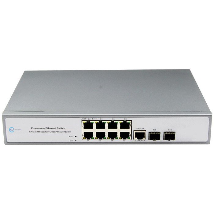 XPS-1220-10 - 8 port 10/100/1000T + 2 port 100/1000 SFP L2+ Yönetilebilir Switch