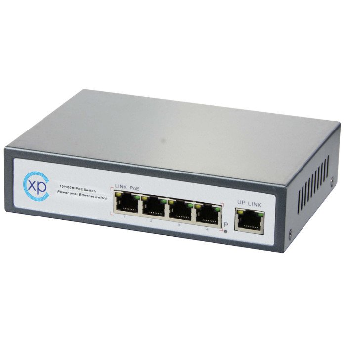 XPS-052T1 - 4 port 10/100 PoE + 1 port 10/100TX Uplink Yönetilemez Switch