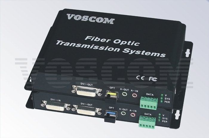 VOS-1DVI-LADT/R - 1 Kanal DVI & İki Yönlü SES + RS485/422/232 Data Fiber Alıcı ve Verici Dönüştürücü (Transmitter&Receiver Converter)
