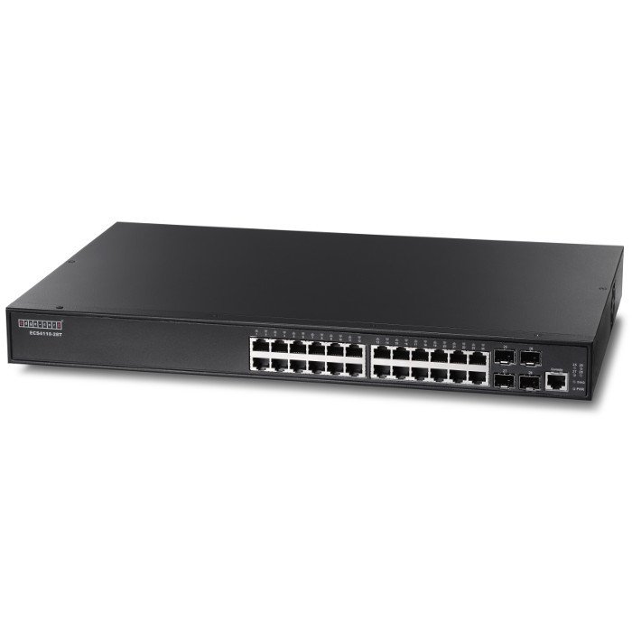 ECS4110-28T - 24 port 10/100/1000T + 4 port Gigabit SFP Uplink L2+ Yönetilebilir Switch