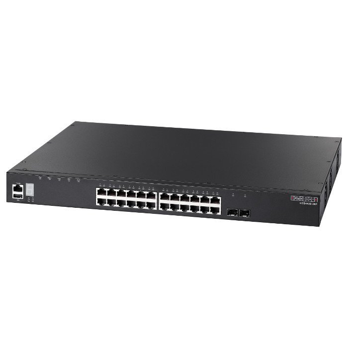 ECS4620-28P - 24 port 10/100/1000 PoE + 2 port 10G SFP+ L3 Yönetilebilir Yığınlanabilir PoE Switch