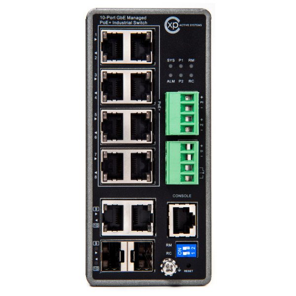 XPS-I7121-10P - 8 port 10/100/1000 PoE + 2 Gigabit Combo (TP/SFP) + Yönetilebilir Endüstriyel Switch