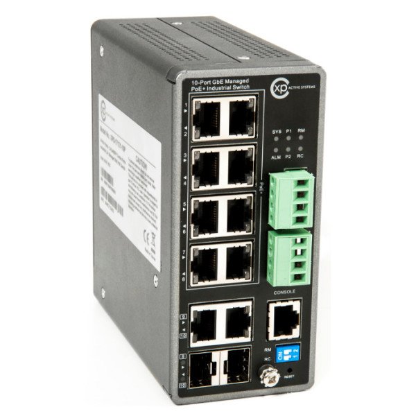 XPS-I7121-10P - 8 port 10/100/1000 PoE + 2 Gigabit Combo (TP/SFP) + Yönetilebilir Endüstriyel Switch