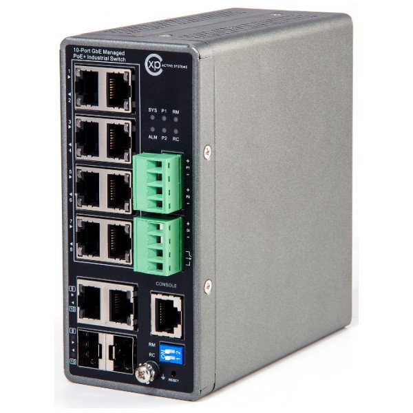 XPS-I7121-10P - 8 port 10/100/1000 PoE + 2 Gigabit Combo (TP/SFP) + Yönetilebilir Endüstriyel Switch