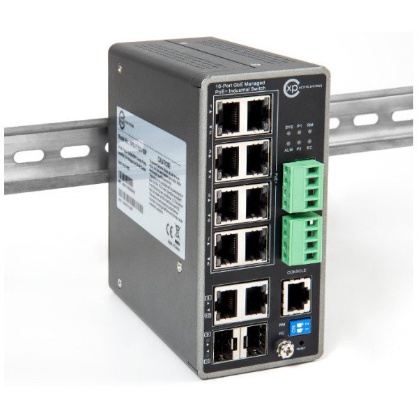 XPS-I7121-10P - 8 port 10/100/1000 PoE + 2 Gigabit Combo (TP/SFP) + Yönetilebilir Endüstriyel Switch