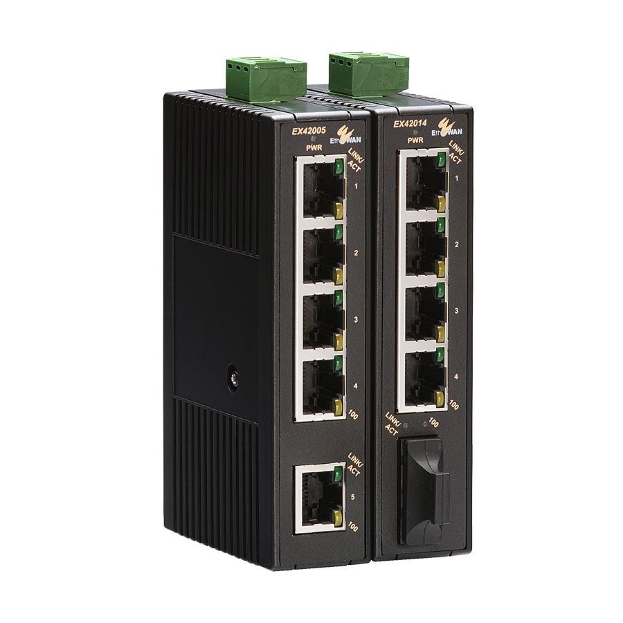 ETHERWAN EX42005-00-1-A  (5-port 10/100BASE-TX Industrial Unmanaged Ethernet Switch)