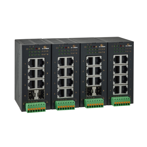 ETHERWAN TG100-0800 (8-port 10/100/1000BASE-TX 2 port 100/1000 Mbps SFP port  ndustrial Unmanaged Ethernet Switch)