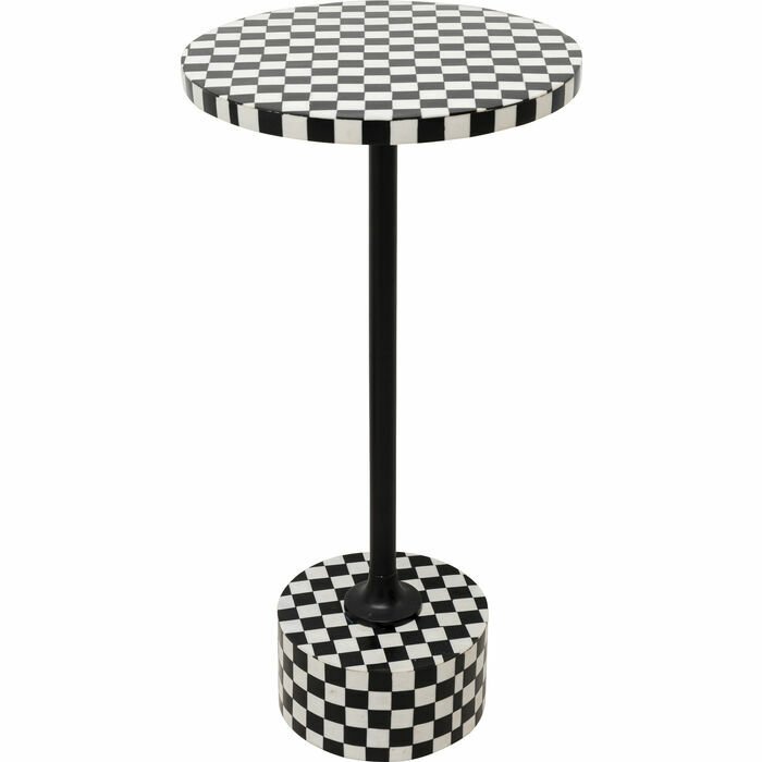 Side Table Domero Chess Black White Sehpa