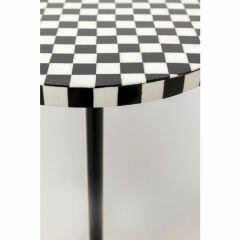 Side Table Domero Chess Black White Sehpa