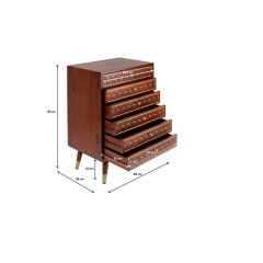 Muskat 6 Drawers Masif Ahşap Şifonyer