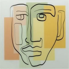 Art Face Pastell Cam Resim 100x100cm