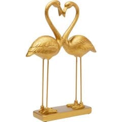 Flamingo Love Gold Dekoratif Obje 39cm